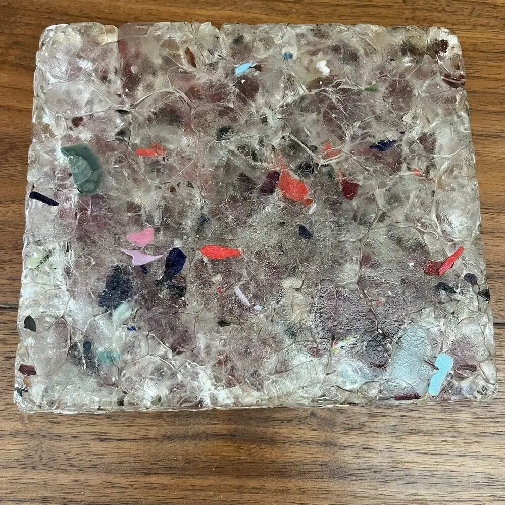 Murano Glass Shards Art Piece Paperweight Trivet Display 7.5